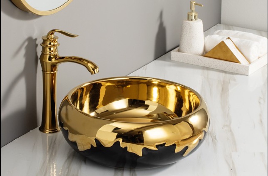 Lavamanos Dorado / Negro